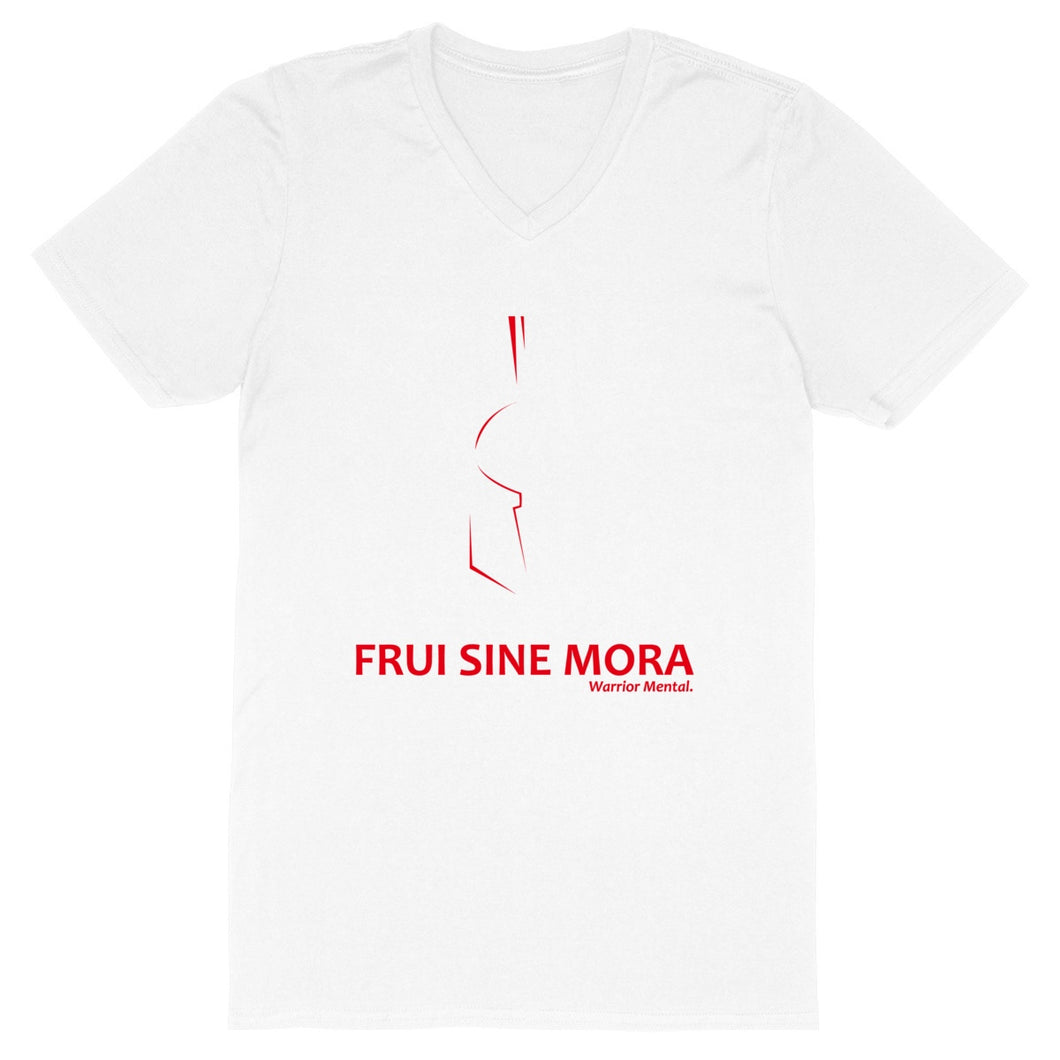 T-shirt Homme Col V  100 % coton bio TM044 Lignes Rouges - FRUI SINE MORA
