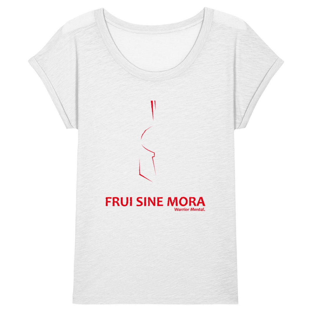 ROUNDER T-shirt Slub Femme Lignes Rouges - FRUI SINE MORA