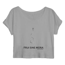 Load image into Gallery viewer, Crop Top Femme 100% Coton BIO Mantis FSM Lignes Noires - FRUI SINE MORA
