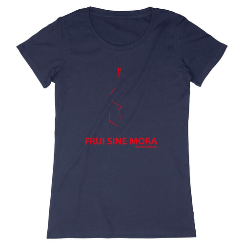 T-shirt Femme 100% Coton BIO EXPRESSER Lignes Rouges - FRUI SINE MORA