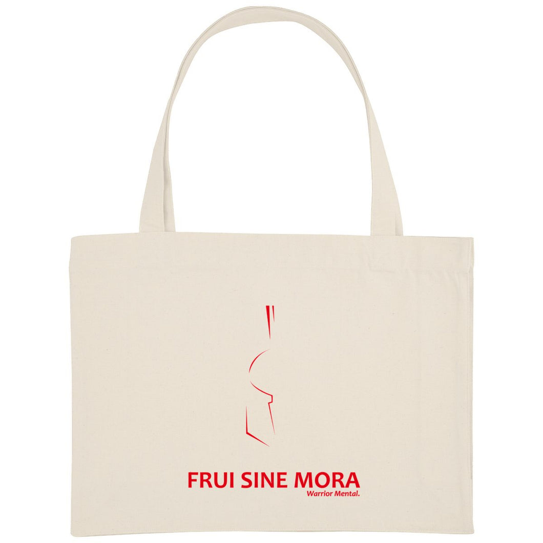 Shopping bag Coton BIO Lignes Rouges - FRUI SINE MORA