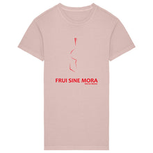 Charger l&#39;image dans la galerie, Robe T-shirt Femme 100% Coton BIO TWISTER Lignes Rouges - FRUI SINE MORA
